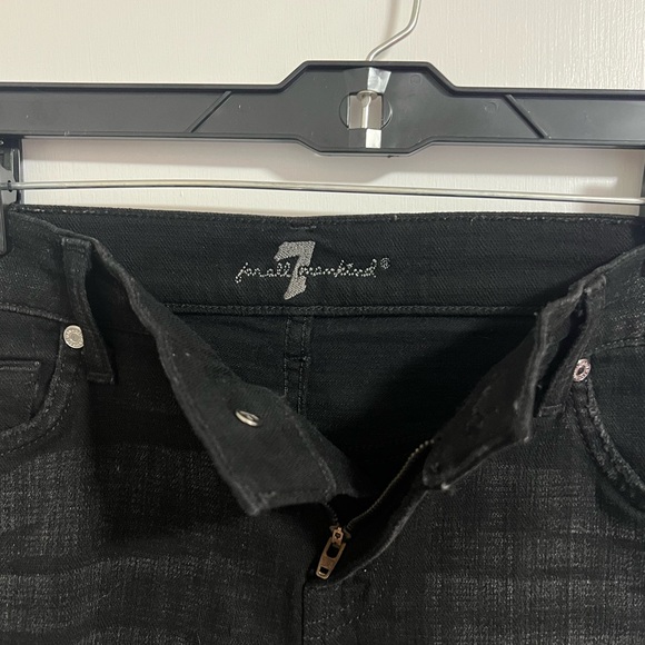 7 For All Mankind Mid-Rise Cutoff Shorts in Black - Picture 7 of 15